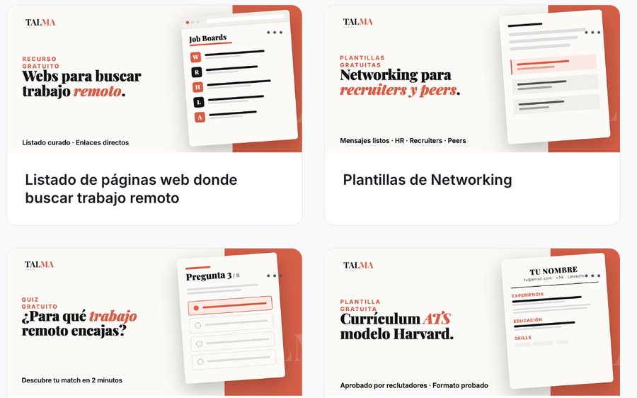 Plantillas y recursos descargables de Talma