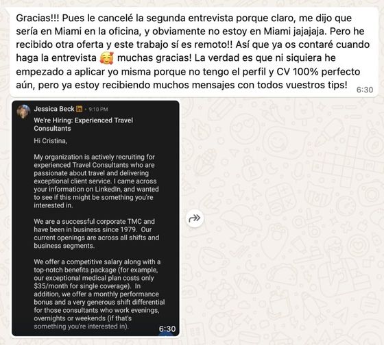 Entrevista u oferta conseguida por un alumno de Talma Academy