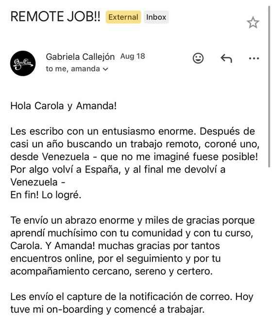Entrevista u oferta conseguida por un alumno de Talma Academy