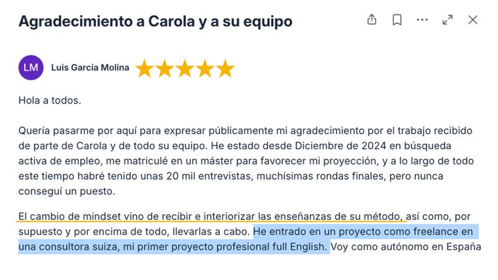 Testimonio de alumna de Talma Academy